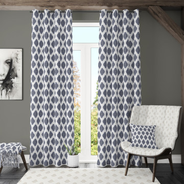 Blue FLower Curtain